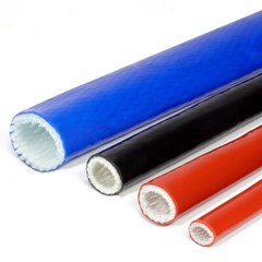 Silicone / Fibreglass Fire Sleeving Protective Heat Shield Sleeve Black/Red/Blue