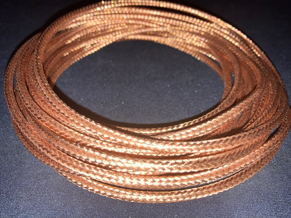 3/16” (.187”) I.D. Tubular Bare Copper Shielding and Bonding Cable 25 ft. Hank
