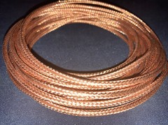 3/16” (.187”) I.D. Tubular Bare Copper Shielding and Bonding Cable 25 ft. Hank