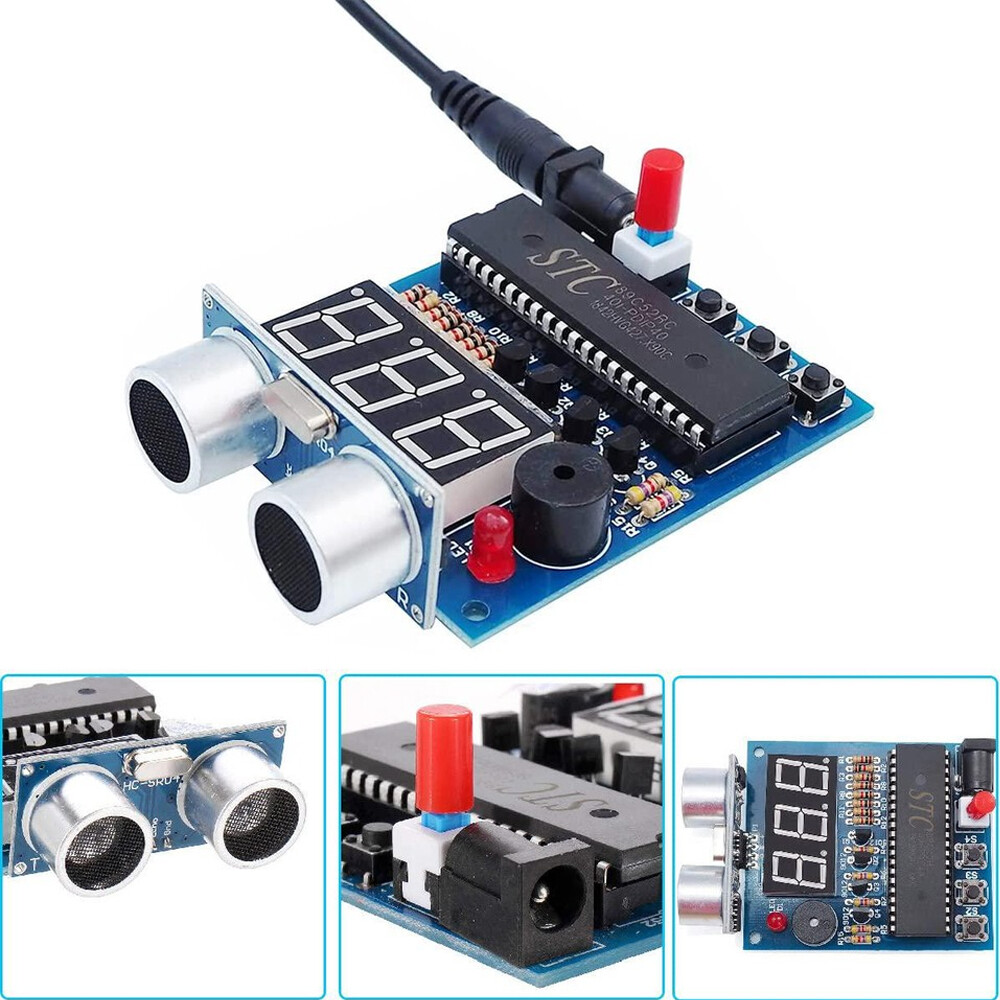 Ultrasonic Ranging Alarm Learn to Solder Electronics Kit with USB to DC male DIY
