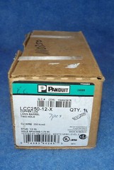 Box of 7 NEW Panduit LCC250-12-X Two Hole Long Barrel 250 KCMIL Copper Lugs +…