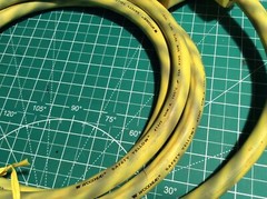 Woodhead 10′ Power Cable 2 GFI and 1 Twist 20A Safety Yellow 12/3 SOW-A New