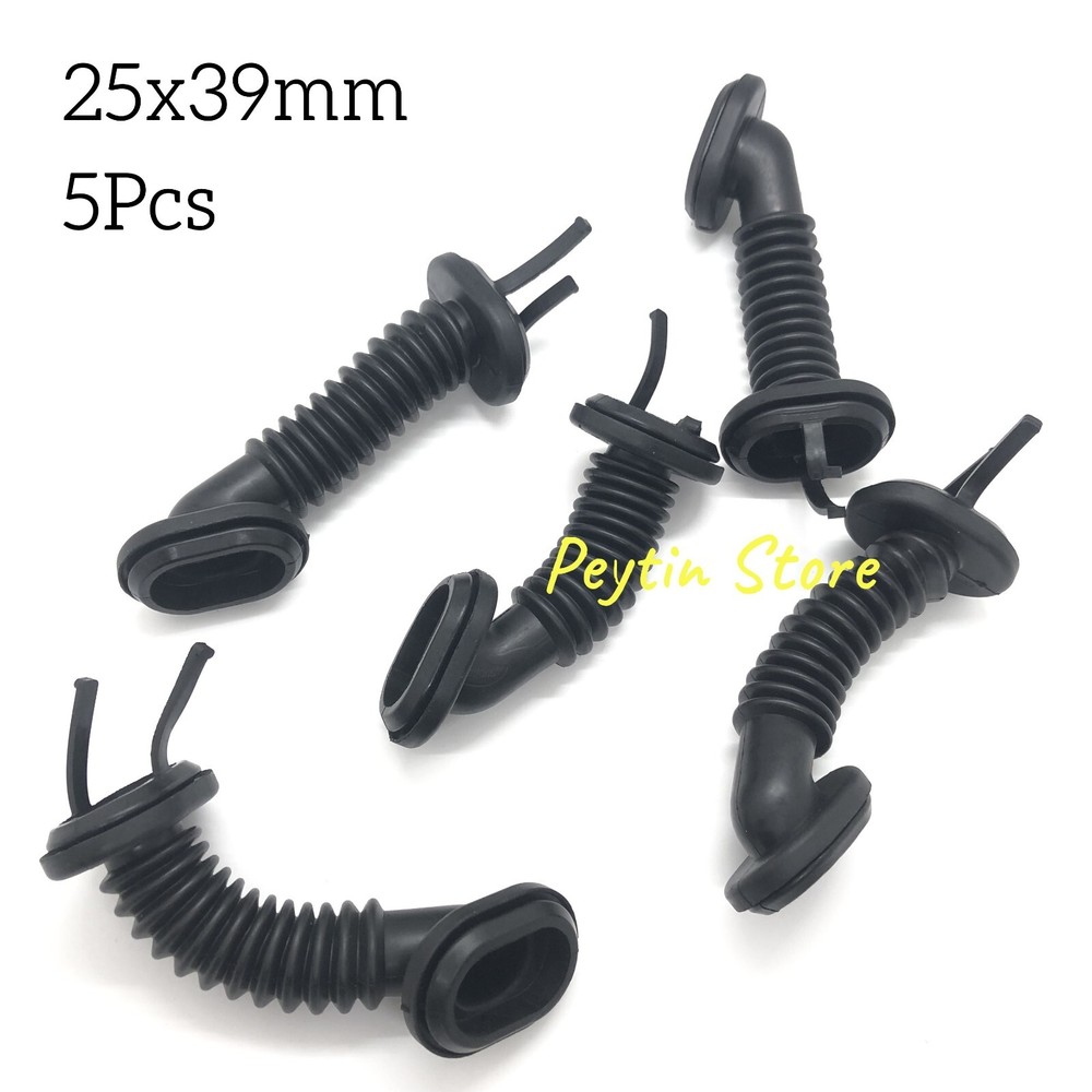 5)25x39mm Dust-proof Oval Black Car Harness Wiring Door Tube Rubber Sleeve