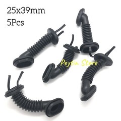 5)25x39mm Dust-proof Oval Black Car Harness Wiring Door Tube Rubber Sleeve