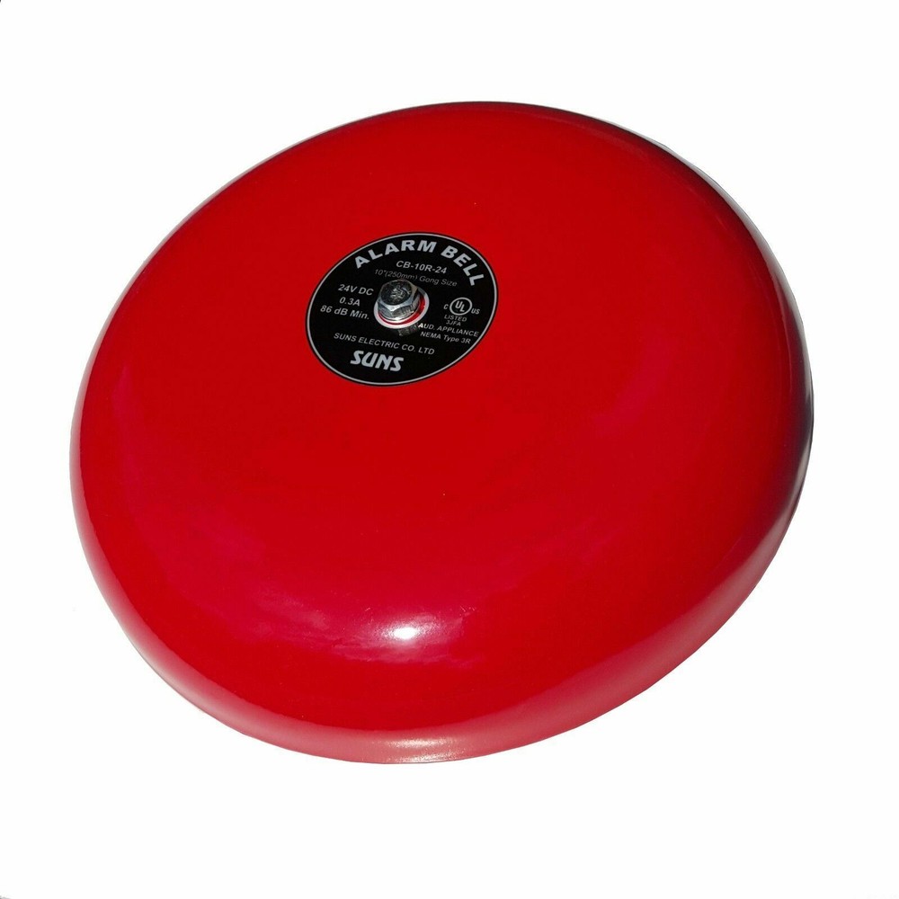 SUNS CB-10R-24 Red 24V Alarm Bell 10 Inch 24 Volt DC (10″ in 24 VDC)