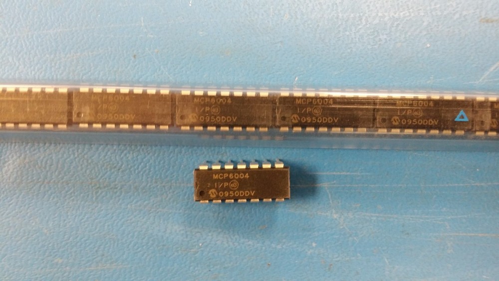 (10 PCS) MCP6004-I/P MICROCHIP OP Amp Quad GP R-R I/O 6V 14-Pin PDIP ROHS