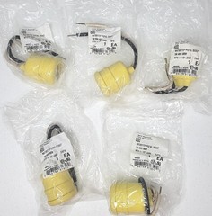 5x Daniel Woodhead 600 Watertite Pigtail Socket 15A 600V 300W 4½” Leads NEW NOS