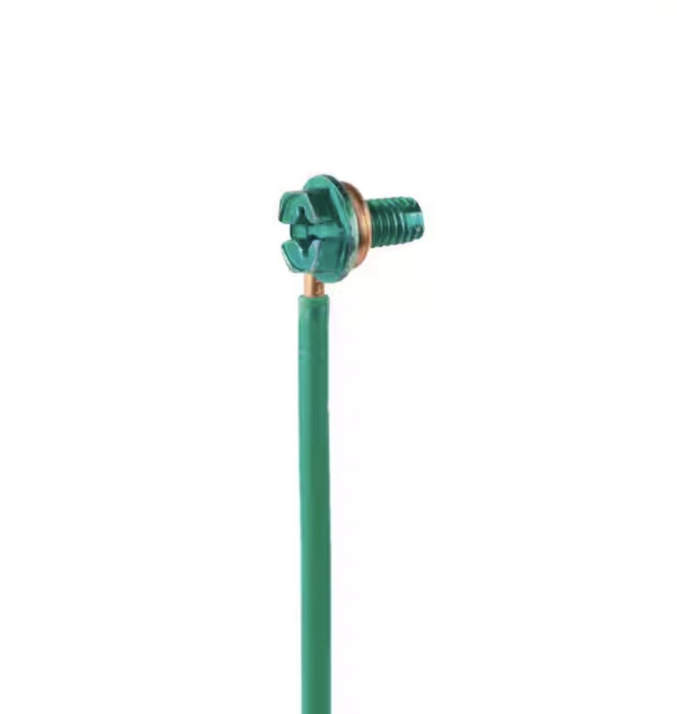 40 Pack – 12 AWG Solid Grounding Pigtails w/ Screws Green 7” Commercial Electric