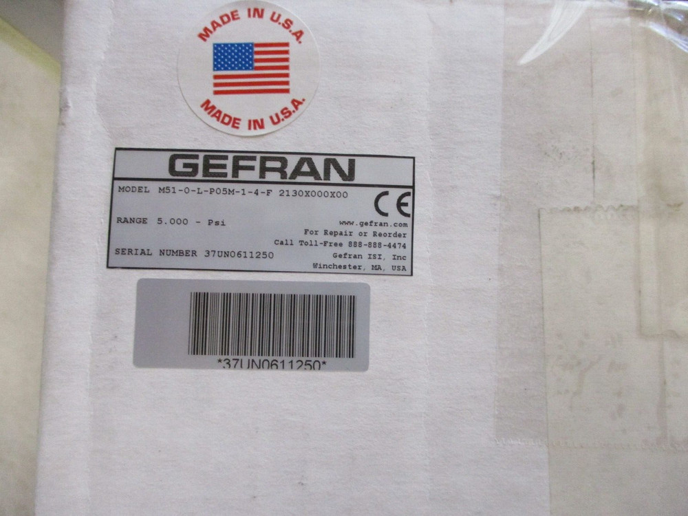 NIB GEFRAN Melt Pressure Gauge M51-0-L-P05M-1-4-F