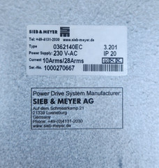 (Lot of 4) SIEB & MEYER 0362140EC SD2S Servo Drive