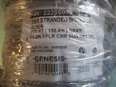 Genesis 18/3 STRANDED Shielded Wire 500ft ROLL GRAY 22285009 USA LB18