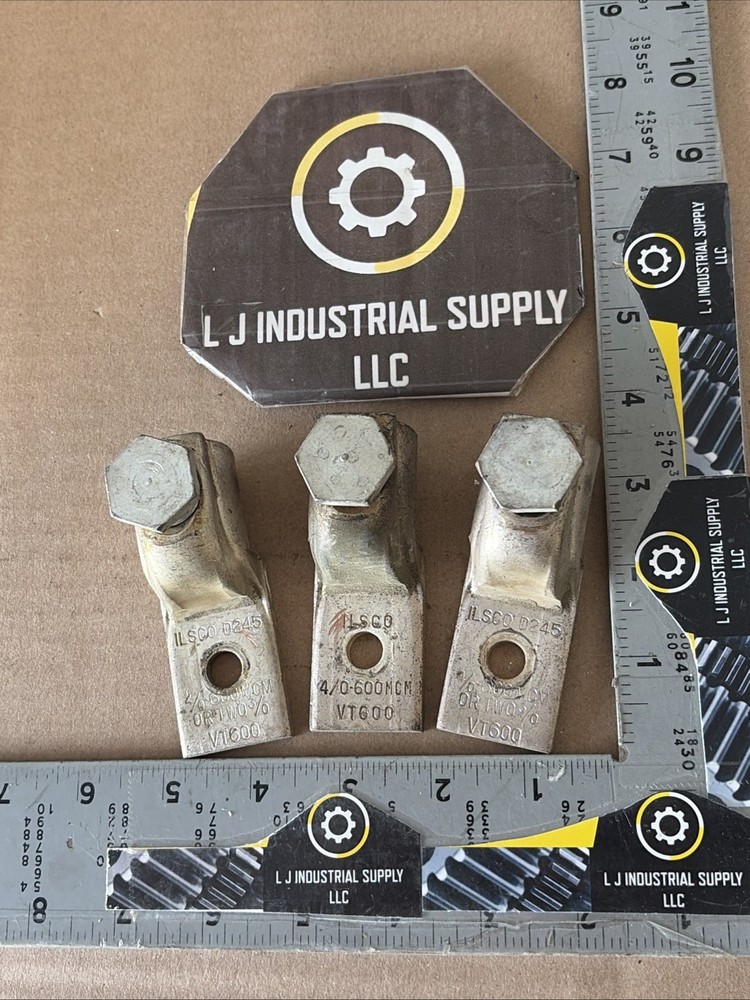 [Qty-3] ILSCO D245 600MCM 4/0 or Two 3/0 VT600 Copper Lugs _GOOD TAKE-OUTS!