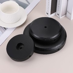 6.75 Inch x 1.2 Inch Round Solid Wooden Lamp Base Size: 6.75 x 1.2