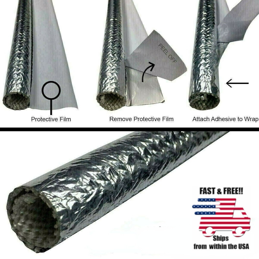 Self Adhesive Heat Shield Sleeve Reflective for Hoses, Wire Harnesses, Exhaust