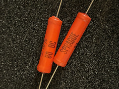 2pc VINTAGE 192P3349R8 SPRAGUE .33MFD 80DC AXIAL CAPACITOR **NOS