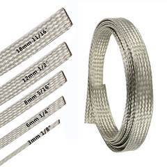 Tinned Cable Sleeve Copper Wire Shielding Flexible Ground Strap Electric Lot