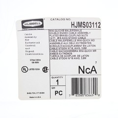 Hubbell 12ft Mini-Quick Male/Female 16/3 SEOOW Cable Assembly HJMS03112