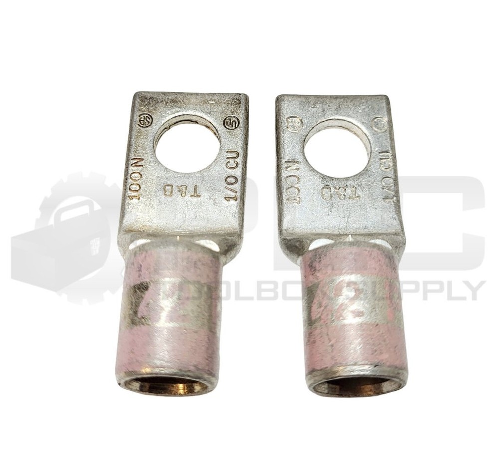 NEW LOT OF 2 ABB THOMAS&BETTS 54153-TB ONE-HOLE LUG CONNECTOR 1/0CU DIE 42 PINK