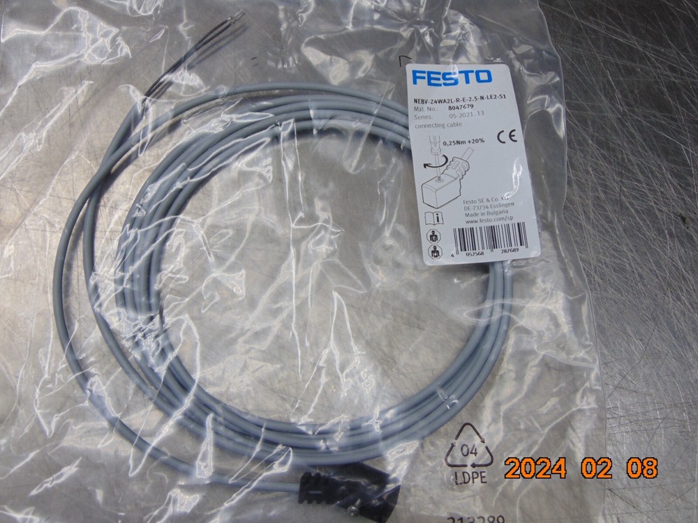 FESTO NEBV-Z4WA2L-R-E-2.5-N-LE2-S1 CONNECTING CABLE 8047679 – FREE SHIPPING