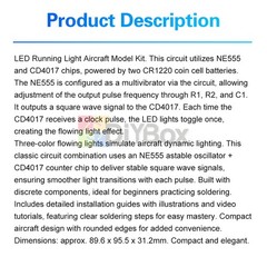 LED Flowing Light Aircraft Model Kit DIY Electronic Kit Circuit Toy Soldering