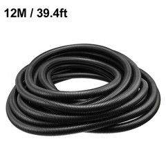 12 M 16 x 20 mm PP Flexible Corrugated Conduit Tube for Office Black