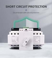 Circuit Breaker 3 Wire MCB Type Dual Power Automatic Transfer Switch 3P 63A 380V