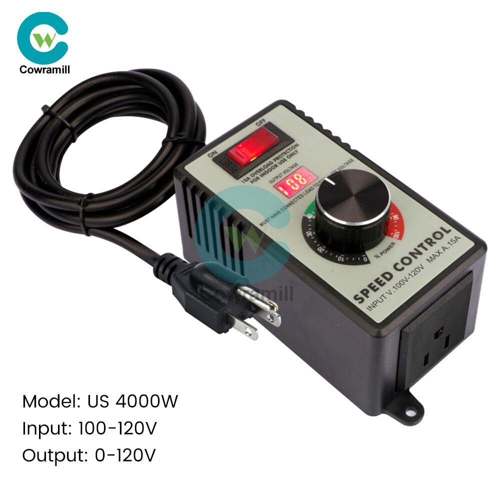 4000W Electronic Voltage Regulator Stepless AC Motor Speed Controller 110V/220V