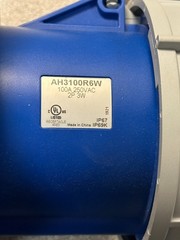 NEW EATON AH3100R6W Pin and Sleeve Receptacle, 250V, 100A, 2-Pole 3-Wire, IP69K