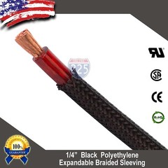 5 FT 1/4″ Black Expandable Wire Cable Sleeving Sheathing Braided Loom Tubing US