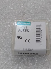 Littelfuse 218 4/10A 250VAC Glass Cartridge Fuse Slow Blow Time Delay Pack of 5