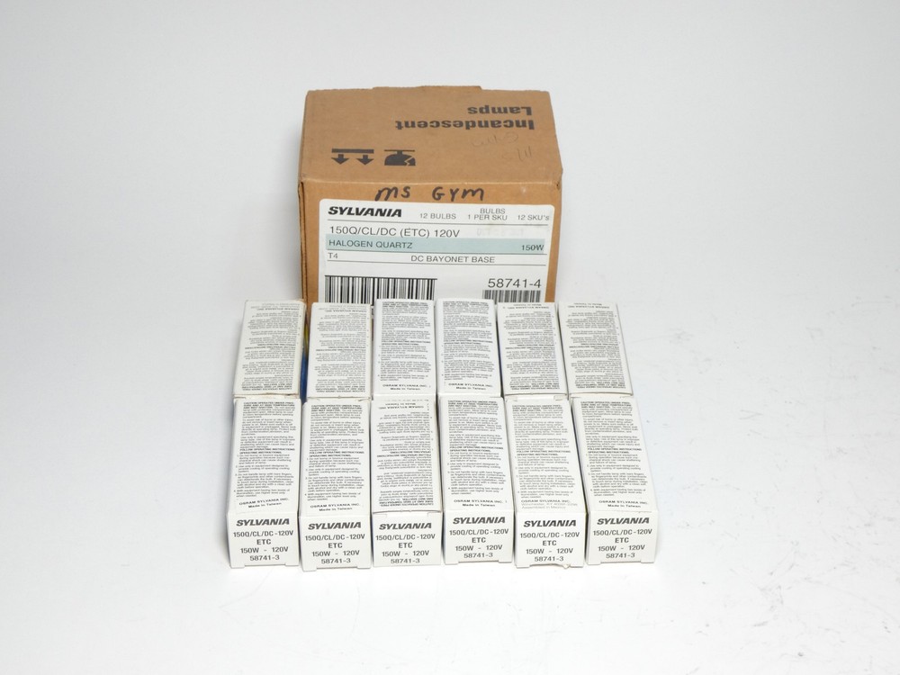 *Box of 12* Sylvania 58741-3 Halogen Quartz Light Bulb 150W 120V Tungsten – N…