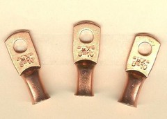 10 Bare Battery BIG COPPER LUG Ring Terminal Connectors #8 Wire Gauge #10 Stud
