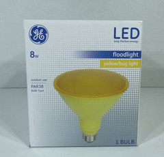 GE LED Flood Bulb, Yellow/ Bug Light Reflector, 8-Watts – 4 Pack