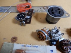 Vintage Electronic Components Bulbs Toggles Test Points Tube Sockets Transistor