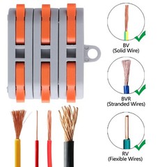 XHF 90pcs Compact Lever Connectors – Electrical Wire Terminals 90PCS, Orange