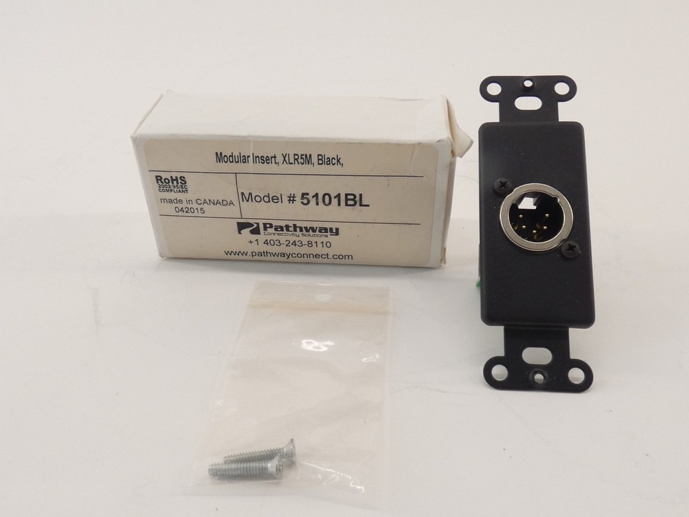 Pathway 5101BL Male 5 Pin XLR Modular Insert w/ Terminals XLR5M Black – NEW S…