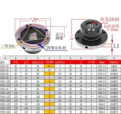 1PC Chuck 100mm 80mm Mini Flange Four Axis Cartridge Collet Fixture ER16- ER40