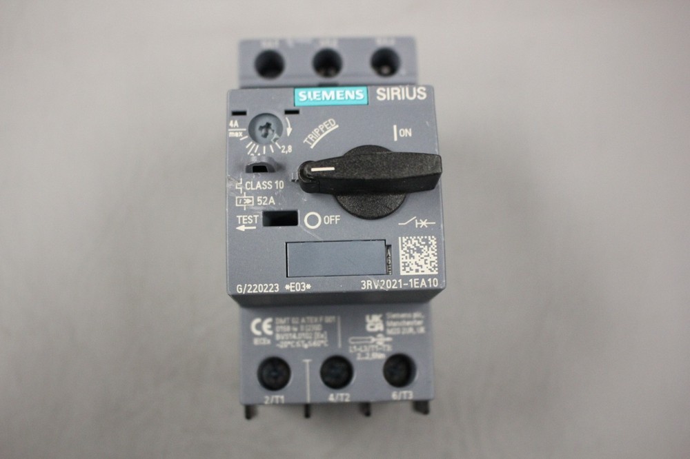 UNUSED SIEMENS SIRIUS 3RV2021-1EA10 MOTOR STARTER CIRCUIT BREAKER