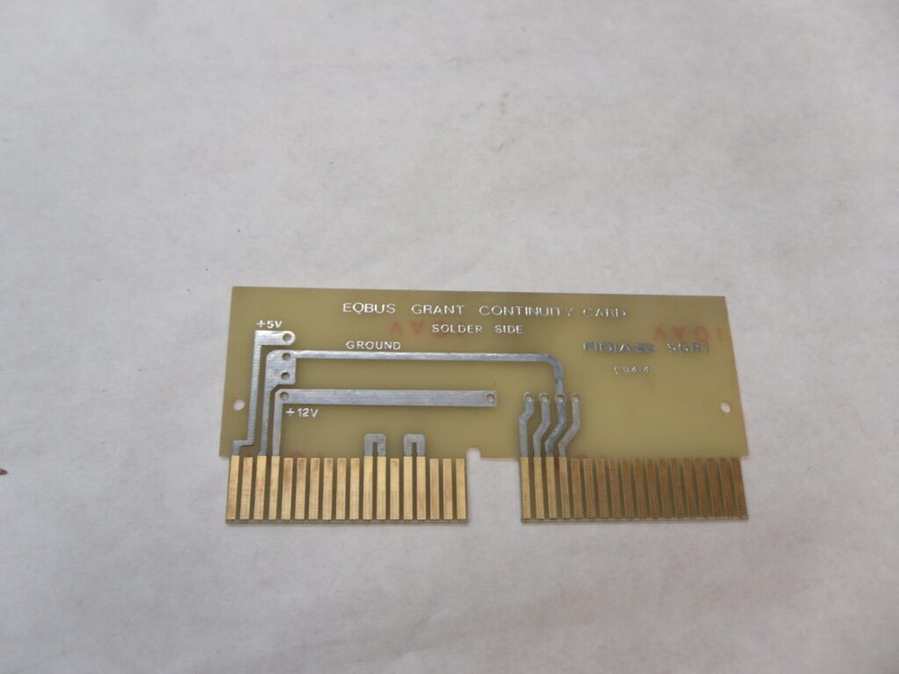 FIDIA SGR1 EQBUS GRANT CONTINUITY CARD