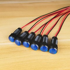 Blue LED Indicator Indicator Light 6 Pack 10mm Mounting Hole AC DC 12V 24V