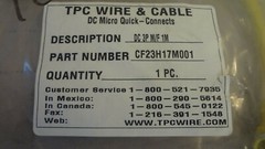 TPC Wire & Cable Part # CF23H17M001 Desc. DC 3P M/F 1M