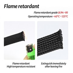 Dense PET Nylon Braided Sleeving Tube Width 12mm Car Audio Cable Wire Sleeving