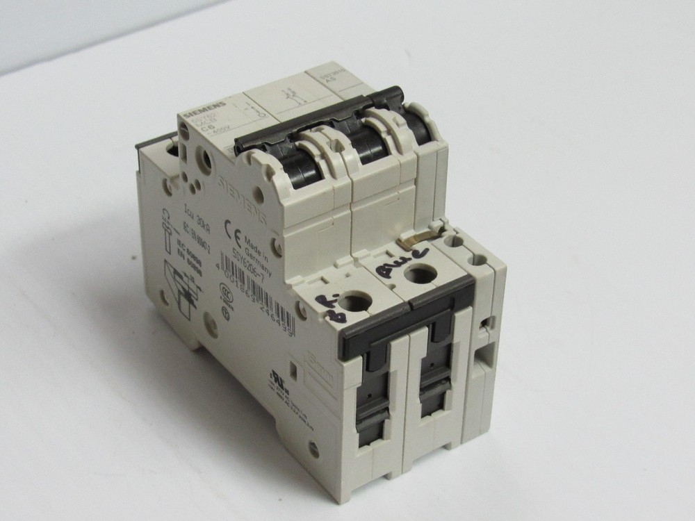 SIEMENS CIRCUIT BREAKER 5SY6206-7 5SY62 MCB C6 6 AMP A 6A 400V W/ AUX 5ST3010AS