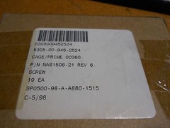 SPS SCREW CLOSE TOLERANCE PART # NAS1508-21 NATIONAL STOCK # 5305-00-945-2524