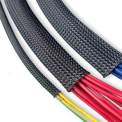 100 FT 1/8″ Black Green Expandable Wire Sleeving Sheathing Braided Loom Tubing