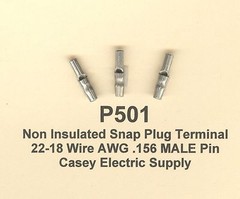 50 Non Insulated Snap Plug Bullet Terminal 22-18 Wire Gauge 25 Male & 25 Female