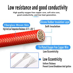 Heat Resistant Fibreglass Wire 0.3mm²-6mm² Appliance Cable High Temp Spares