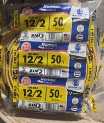 Southwire Romex SIMpull 50 Feet FT 12/2 NM-B NMB Indoor Wire Copper Cable Ground