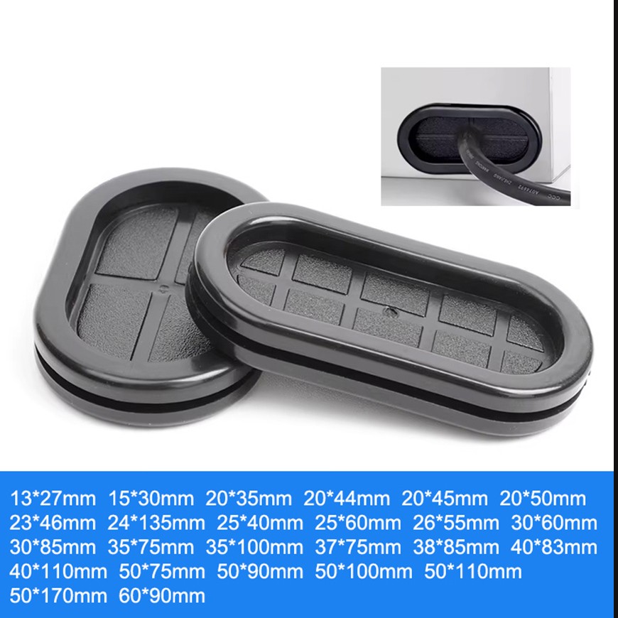 Blanking Grommets Rubber Grommet Closed Blind Plug Bungs 13*27mm-80*160mm Oval