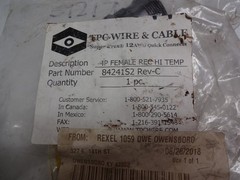 Tpc Wire & Cable 84241s2 Female Rec Hi Temp Super Trex 12 Awg Connector 4 Pole
